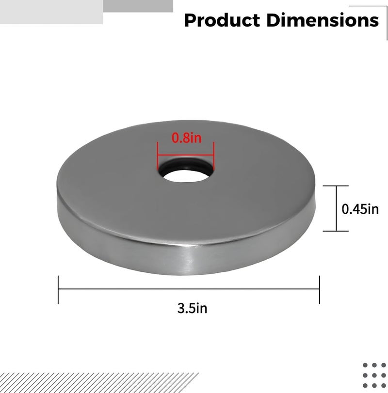 Stainless Steel Shower Arm Flange, 3.5 Brushed Finish, Fits Standard 1/2 Pipes, Easy Installation, Moen-Compatible - Image 2