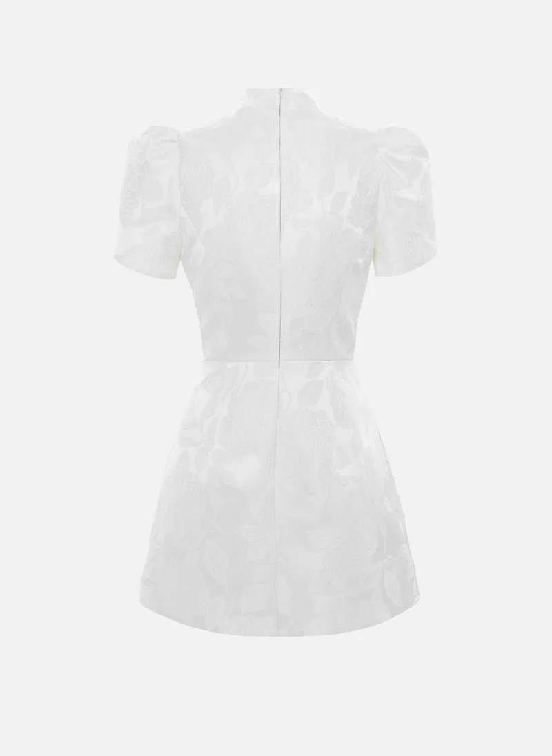 Lichi  Fitted mini dress with textured floral pattern for Women | Best Price UAE