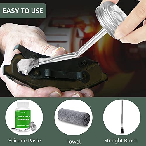 OAIEGSD طقم شحم سيليكون 8 أونص للسيارات والعوازل الكهربائية للموصلات (مع فرشاة منحنية ومستقيمة + منشفة)، شحم سيليكون 100% مقاوم للماء لأحزمة O، الفرامل، البحرية والاستخدام العام - Image 5