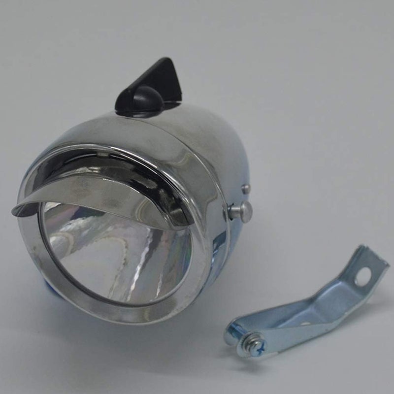 SYCOOVEN Bicycle LED Headlight Retro Fog Front Light Metal Shell Silver Bike LED Front Head Light Lamp Night Riding Universal Cycling AAA Battery - Image 3