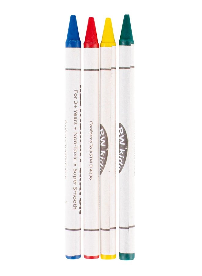 Restaurantware Crayons 100 Bulk Pack in 4 Colors (Red, Yellow, Green, Blue) Easy-To-Grip Secure Design with Pouch Coloring Arts and Crafts Crayons Markers for Restaurants, Party Favors, Birthdays - Image 1