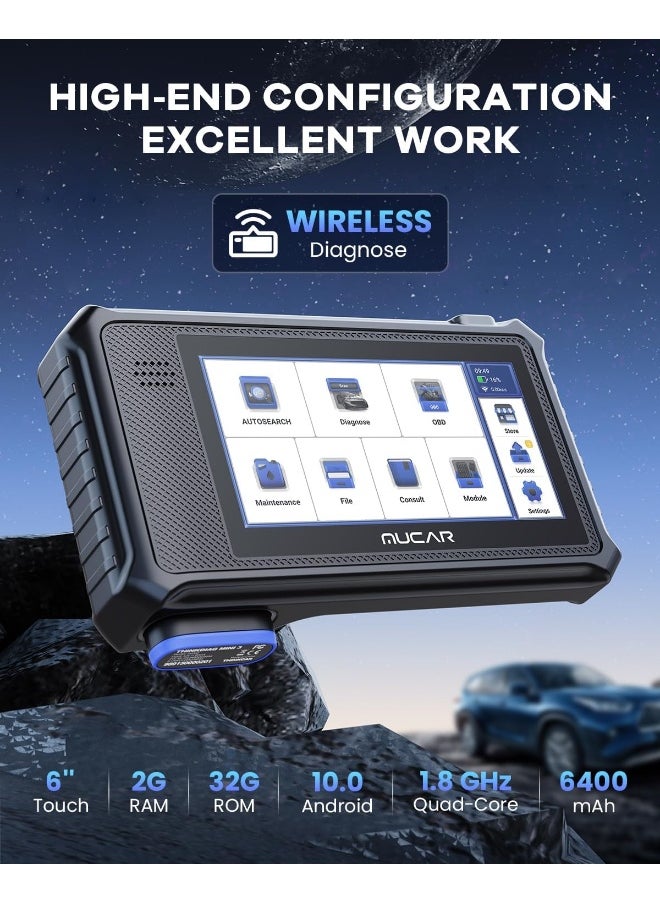 Mucar MUCAR VO6 Diagnostic Tool with 28 Reset, Lifetime Updates, 2023 Newest Car Scanner, All Systems Diagnoses, ABS Bleeding, Oil Reset  - Image 4