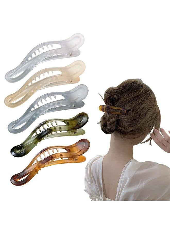Aaiffey - Alligator Hair Clips5 Pcs Matte Premium Strong Shark Alligator Clips Nonslip Professional Hair Styling Clips For Women Salon Hair Clips Suitable For Any Hairstyles - Image 1
