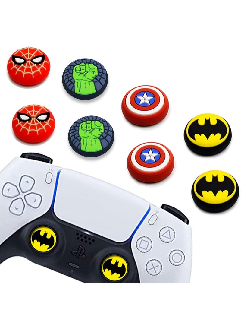 PS5 Controller Thumb Grips, 8PCS Analog Printing Joystick Cap, Non-Slip Silicone Handle Protection Cover for PS5, PS4, Xbox Series X/S, Xbox One, Switch PRO Controller  - Image 1