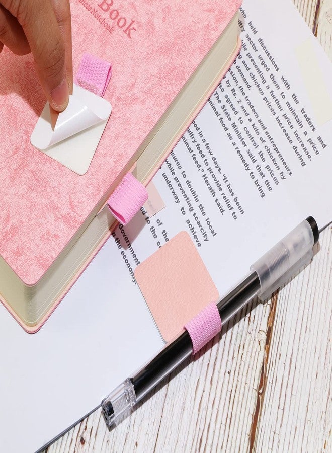 Mini Skater 3 Pcs Self-adhesive Leather Pencil Elastic Loop, Square PU Leather Pen Clip, Pen Holder for Notebooks, Journals, Clipboards, Calendars, Pens Loop Holders Creative Accessories (Pink) - Image 4