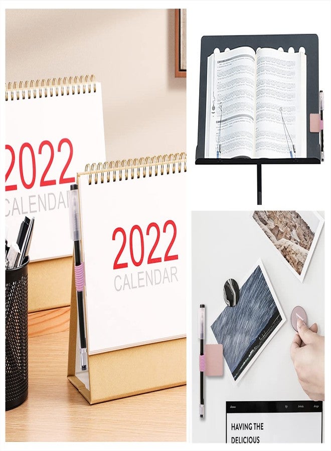 Mini Skater 3 Pcs Self-adhesive Leather Pencil Elastic Loop, Square PU Leather Pen Clip, Pen Holder for Notebooks, Journals, Clipboards, Calendars, Pens Loop Holders Creative Accessories (Pink) - Image 5