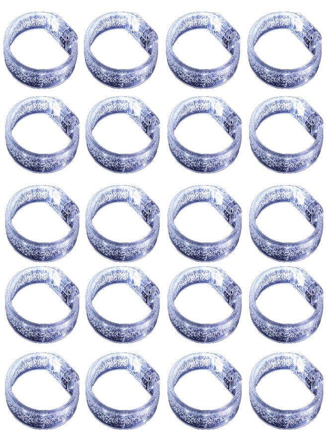 DAOKEY LED Light up Bracelets, White Glow Wristbands Party Favors Toys Supplies for Birthday, Halloween, Carnivals Parties, Clear Case 50 Pack - Image 1