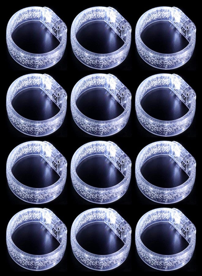 DAOKEY LED Light up Bracelets, White Glow Wristbands Party Favors Toys Supplies for Birthday, Halloween, Carnivals Parties, Clear Case 50 Pack - Image 2