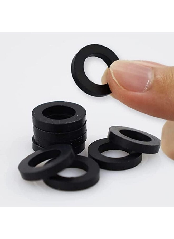 Biella Rubber Hose Washer Tap Sealing Rings Hose Rubber Shower Hose Washers Tap Connector Washers For Connecting 1/2 Inch, Black (Pack Of 12)  - Image 1