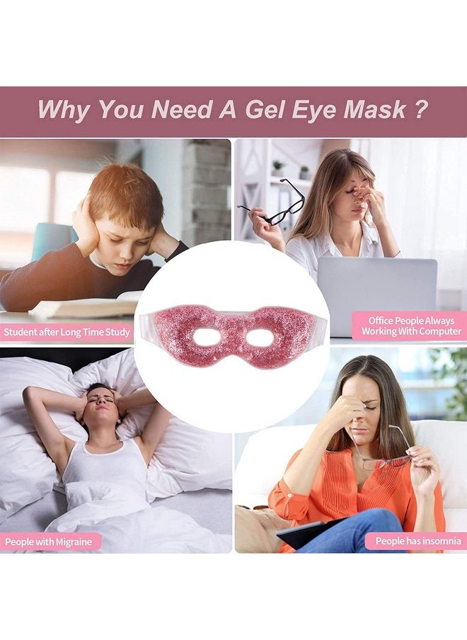 Zureni Zureni Cooling Gel Eye Mask Reusable Undereye Cool Ice Pack for Dark Circles, Dry Eyes, Patches, Swelling & Redness Sleeping Cold Compress Eyebrow Pad for Women & Men (Red)  - Image 5