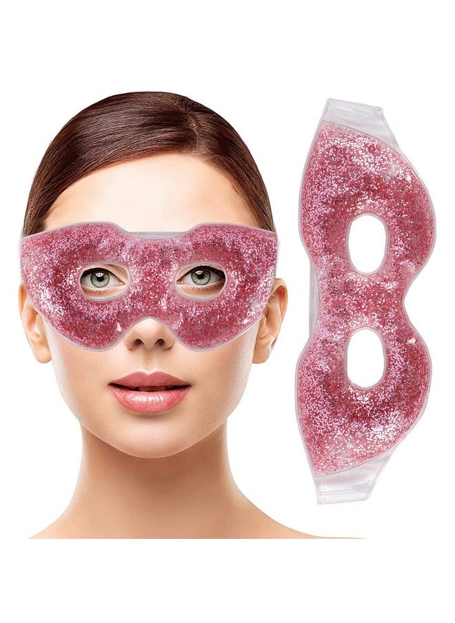 Zureni Zureni Cooling Gel Eye Mask Reusable Undereye Cool Ice Pack for Dark Circles, Dry Eyes, Patches, Swelling & Redness Sleeping Cold Compress Eyebrow Pad for Women & Men (Red)  - Image 1