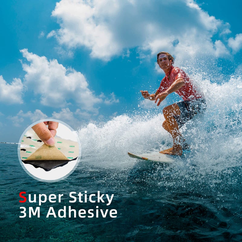 Abahub 3 Piece EVA Surfboard Deck Traction Pads with Kicker for Stomp Skimboards, Surf Boards, Funboard, Fish Board, Black - Image 4