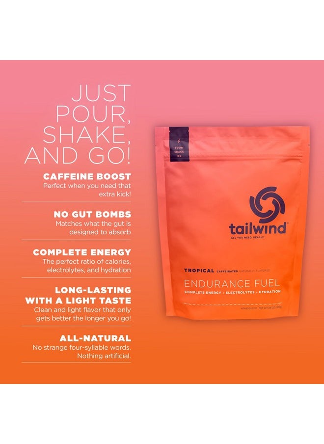 Tailwind Nutrition - Endurance Fuel, Electrolyte & Hydration Sports Drink Mix Powder With Caffeine, Gluten-Free, Vegan, Tropical Buzz, 30 Servings (Caffeinated) - Image 1
