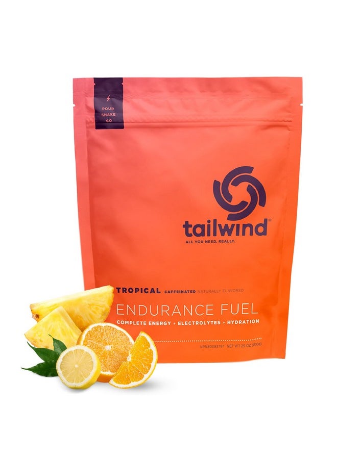 Tailwind Nutrition - Endurance Fuel, Electrolyte & Hydration Sports Drink Mix Powder With Caffeine, Gluten-Free, Vegan, Tropical Buzz, 30 Servings (Caffeinated) - Image 1