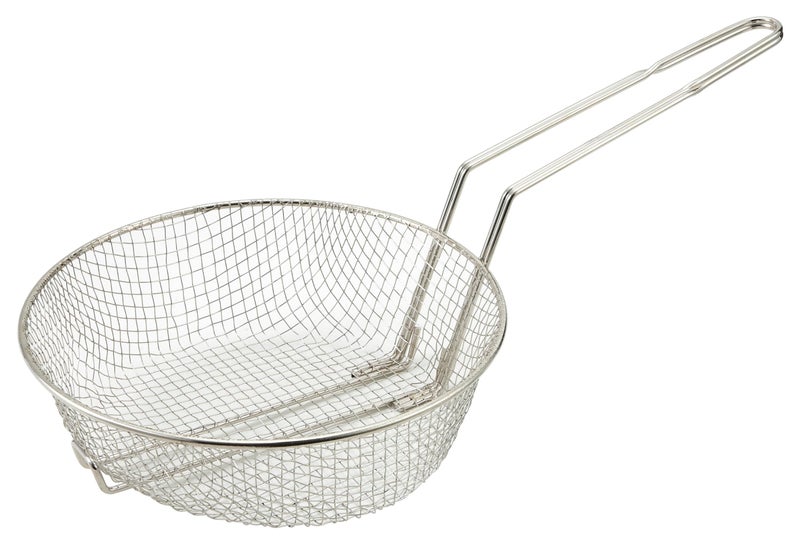 Winco Culinary Basket, 12-Inch Diameter, Medium Mesh, Medium, Nickel