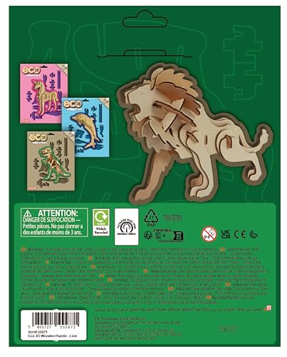  ديلوكس بايز Eco 3D أحذية خشبية triceratops من deluxebase. طابع حيواني DIY 3D ألغاز مجموعة طقم. ألعاب حيوانات ديناصور الخشبية المستدامة - Image 5