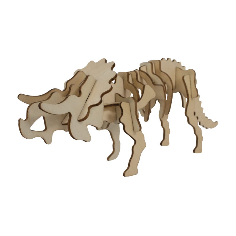  ديلوكس بايز Eco 3D أحذية خشبية triceratops من deluxebase. طابع حيواني DIY 3D ألغاز مجموعة طقم. ألعاب حيوانات ديناصور الخشبية المستدامة - Image 2