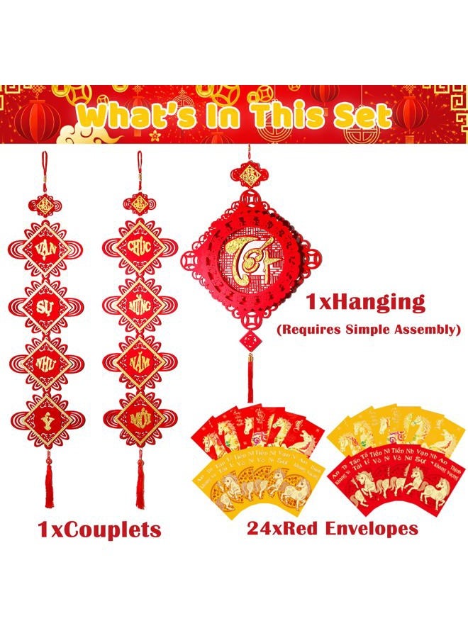 IRCOR TET Decorations 2024 Vietnamese with 24 Red Envelopes Vietnamese Lunar New Year Decorations 2024 - Image 2