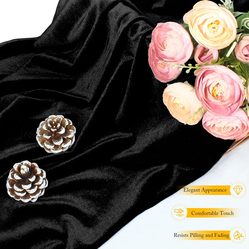 Cobedzy 1 Yard Stretch Velvet Fabric Black - 60 Inch Wide Stretchy Velvet Cloth, 90% Polyester 10% Spandex Velvet Fabric for DIY Sewing, Upholstery, Apparel, Craft - Image 5