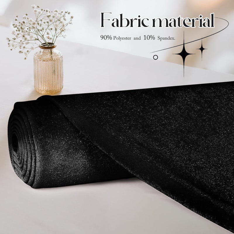 Cobedzy 1 Yard Stretch Velvet Fabric Black - 60 Inch Wide Stretchy Velvet Cloth, 90% Polyester 10% Spandex Velvet Fabric for DIY Sewing, Upholstery, Apparel, Craft - Image 4