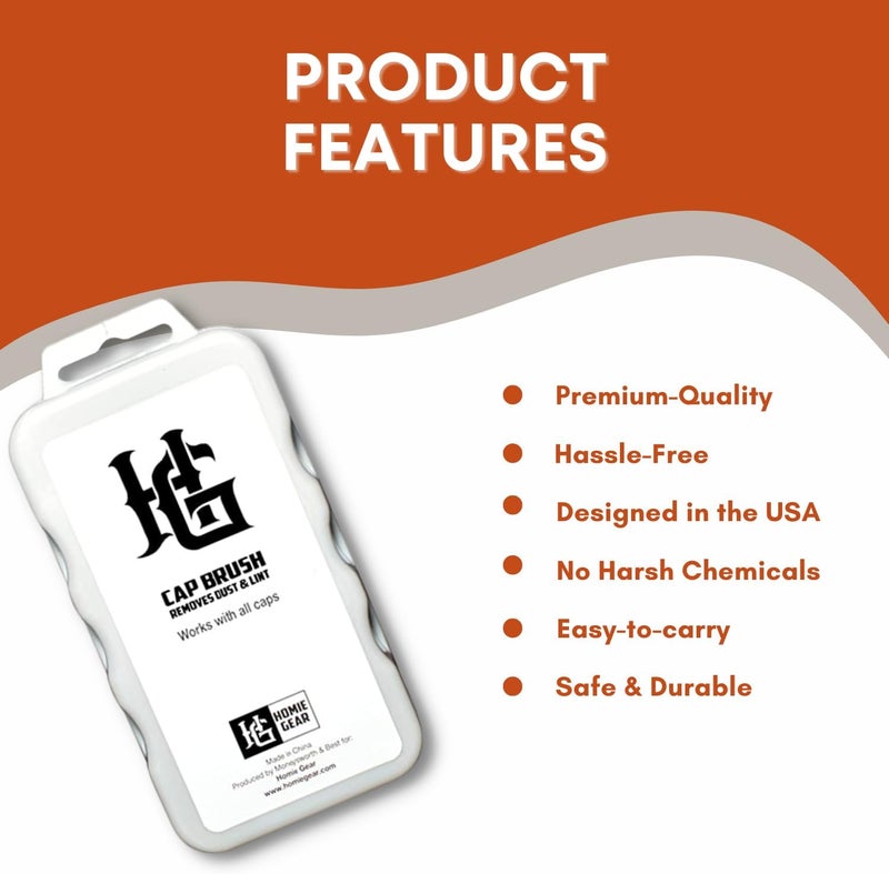 هوميجير حزمة تنظيف فرشاة وممحاة لقبعات Homiegear | مثالية لجميع أنواع القبعات | تزيل الأوساخ والشعيرات والغبار والبقع العنيدة | مجموعة تنظيف مثالية للقبعات | مناسبة تمامًا لقبعات العصر الجديد (New Era Caps). - Image 5