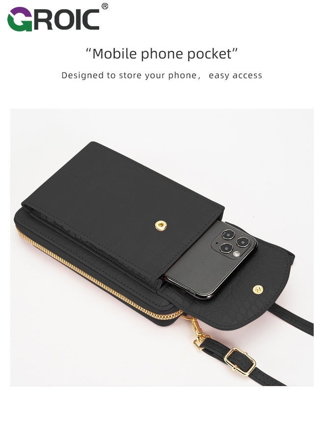 GROIC Leather Cell Phone Holster for Belt, Case with Belt Clip Fits iPhone 15 Pro Max Samsung Galaxy A15 A25 A54 A53 S23 Ultra S24 Pouch Holder - Image 5