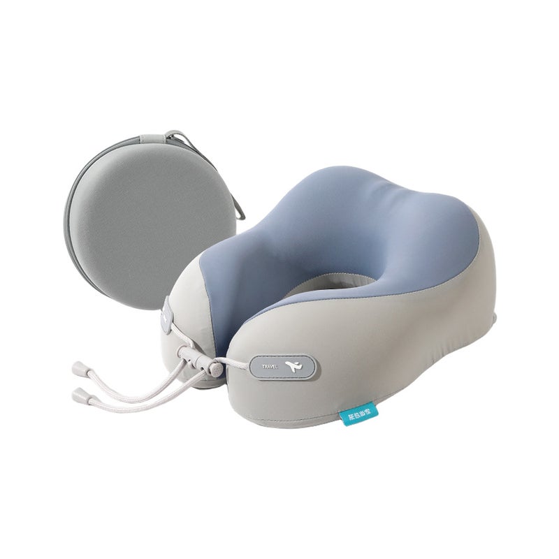 Memory Foam U-Shaped Neck Pillow Cooling Portable Travel Pillow for Office Naps and Flights, Green - Image 4