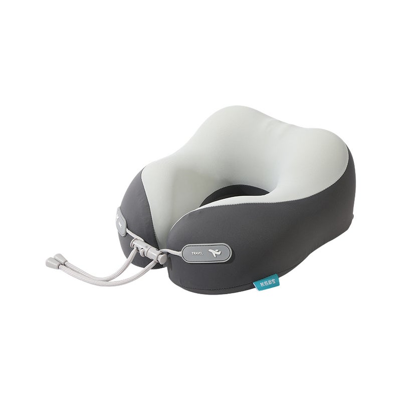 Memory Foam U-Shaped Neck Pillow Cooling Portable Travel Pillow for Office Naps and Flights, Green - Image 2