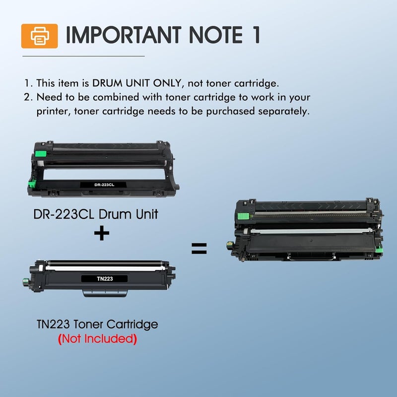 Cool Toner DR223CL Drum Unit High Yield DR-223CL DR223 Replacement for Brother DR223CL DR-223CL DR223 DR-223 for MFC-L3770CDW MFC-L3750CDW MFC-L3710CW HL-L3290CDW HL-L3230CDW HL-L3210CW Printer (K/C/M/Y, 4-Pack) - Image 5