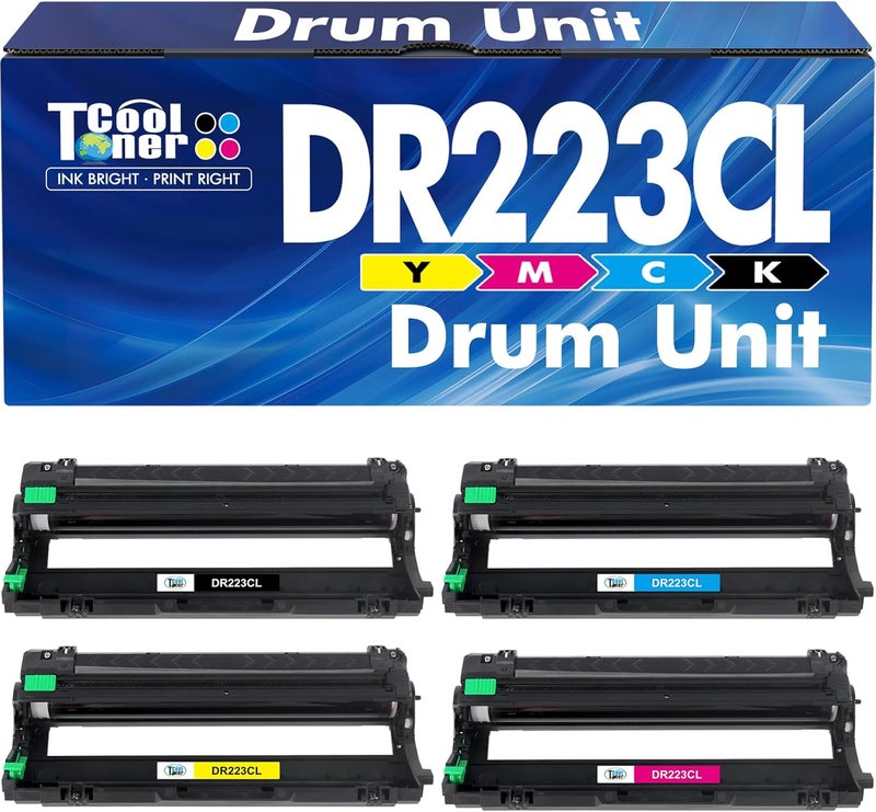 Cool Toner DR223CL Drum Unit High Yield DR-223CL DR223 Replacement for Brother DR223CL DR-223CL DR223 DR-223 for MFC-L3770CDW MFC-L3750CDW MFC-L3710CW HL-L3290CDW HL-L3230CDW HL-L3210CW Printer (K/C/M/Y, 4-Pack) - Image 1