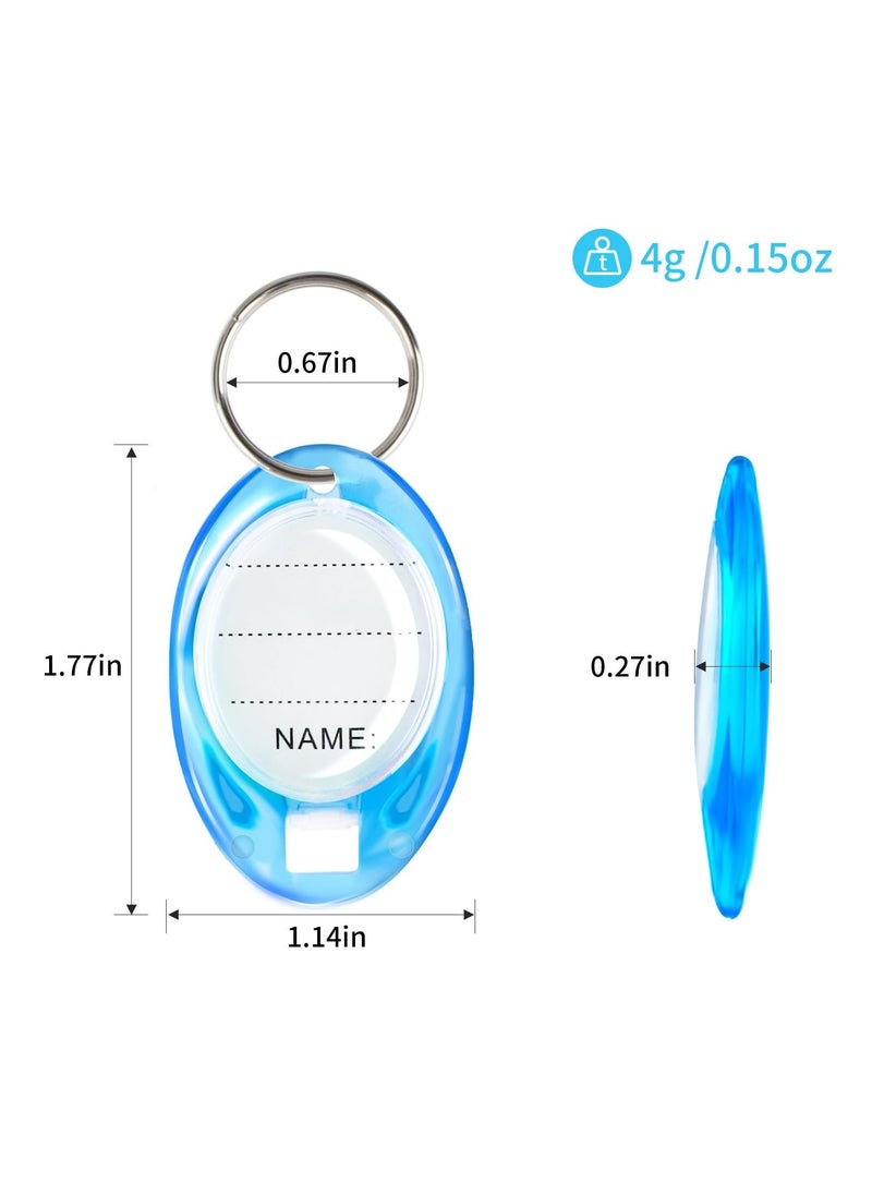 Key Ring Tags, 50 Pcs Plastic Key Tags with Split Ring Label,Strong and Wear Plastic Key Chains, Key Identifiers, Adapt to Keys, USB Drive, Pets, Suitcases (Blue) - Image 3