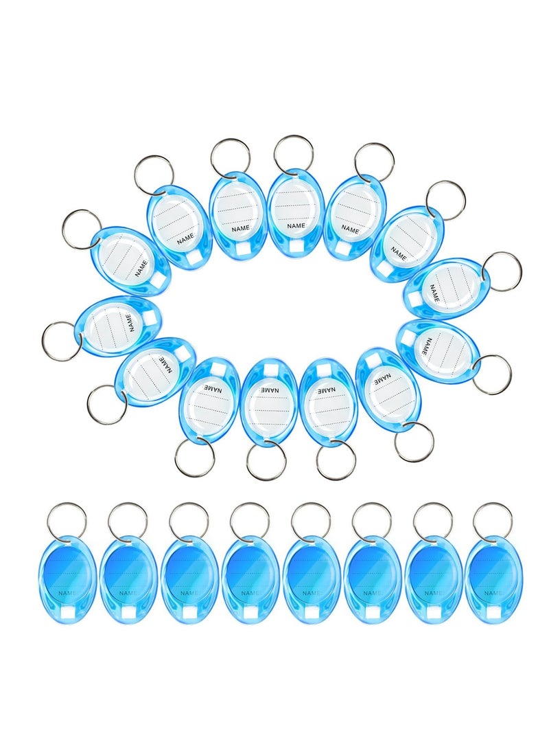 Key Ring Tags, 50 Pcs Plastic Key Tags with Split Ring Label,Strong and Wear Plastic Key Chains, Key Identifiers, Adapt to Keys, USB Drive, Pets, Suitcases (Blue) - Image 1