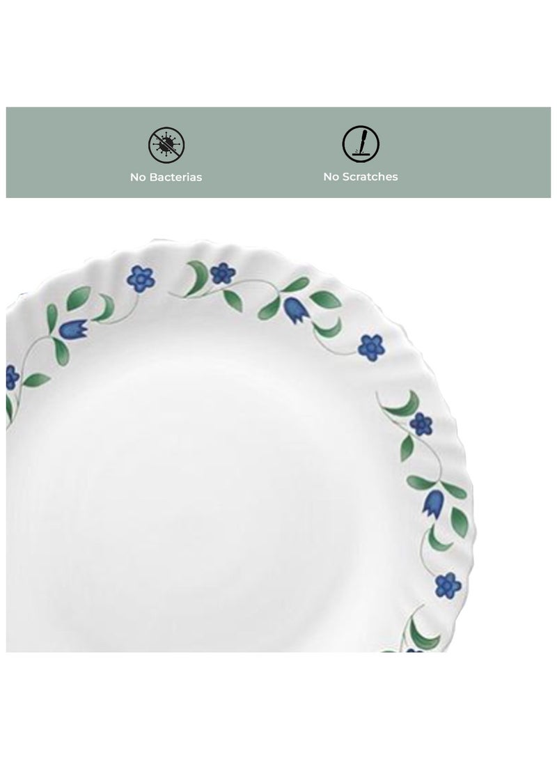 لاوبالا أطقم عشاء كلاسيكية من La Opala مكونة من 38 قطعة مصنوعة من مادة زجاجية، طقم عشاء باللون الأزرق العرعر، آمن للاستخدام في الميكروويف وغسالة الأطباق، طراز بسيط، أوعية وأكواب وأطباق قابلة لإعادة الاستخدام - Image 4