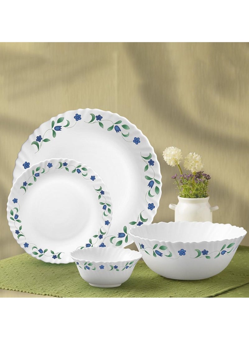 لاوبالا أطقم عشاء كلاسيكية من La Opala مكونة من 38 قطعة مصنوعة من مادة زجاجية، طقم عشاء باللون الأزرق العرعر، آمن للاستخدام في الميكروويف وغسالة الأطباق، طراز بسيط، أوعية وأكواب وأطباق قابلة لإعادة الاستخدام - Image 5