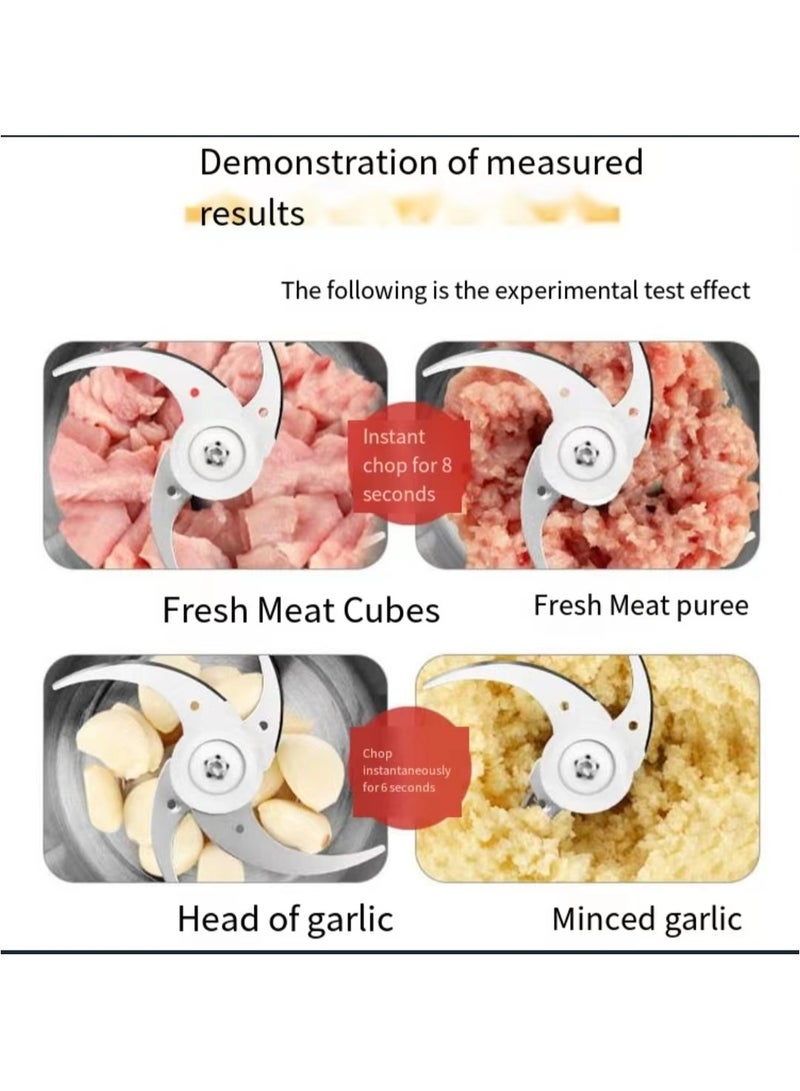 oem Household meat grinder, 2-liter electric food processing machine, stainless steel meat cutter with egg beater, suitable for meat, vegetables, fruits, and nuts, - Image 3