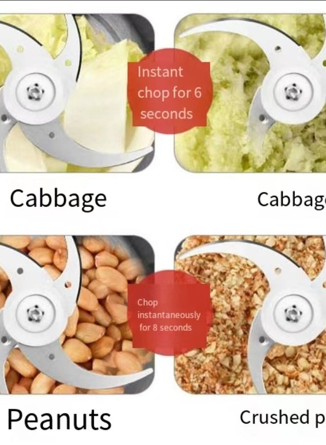 oem Household meat grinder, 2-liter electric food processing machine, stainless steel meat cutter with egg beater, suitable for meat, vegetables, fruits, and nuts, - Image 4