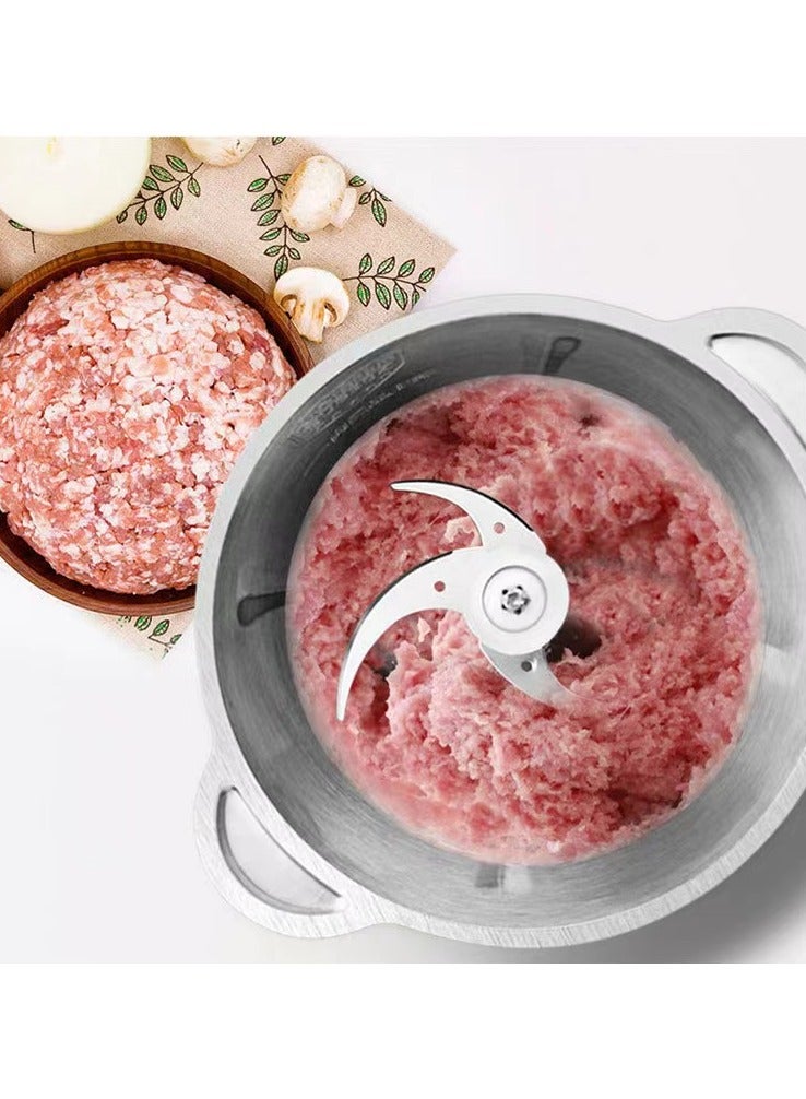 oem Household meat grinder, 2-liter electric food processing machine, stainless steel meat cutter with egg beater, suitable for meat, vegetables, fruits, and nuts, - Image 5