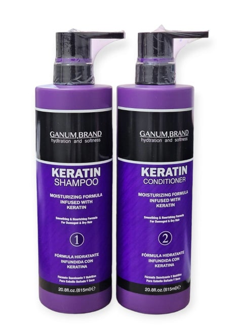 Keratin Shampoo and Conditioner Smoothing and Nourishing Set