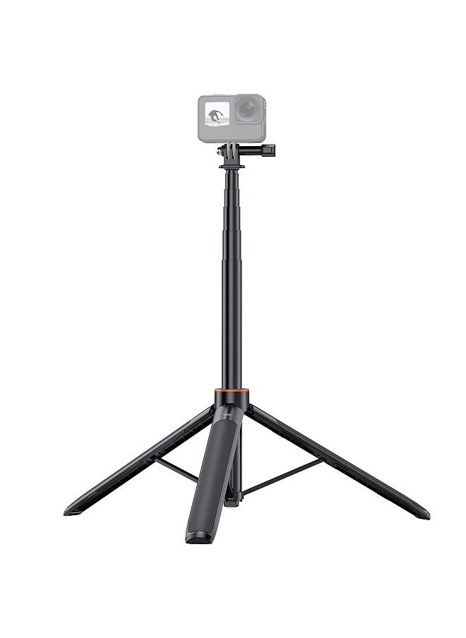 VRIG - TP-21 Sports Camera Selfie Stick Tripod Stand Extentable Max. 54in with 1/4 inch Screw for Action Camera Mirrorless Camera Vlog Live Streaming Selfie Video Video Recording - Image 1