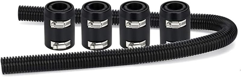 WENJTP Universal 48-inch Radiator Hose Kit with 4 Chrome Caps - Black - Image 1