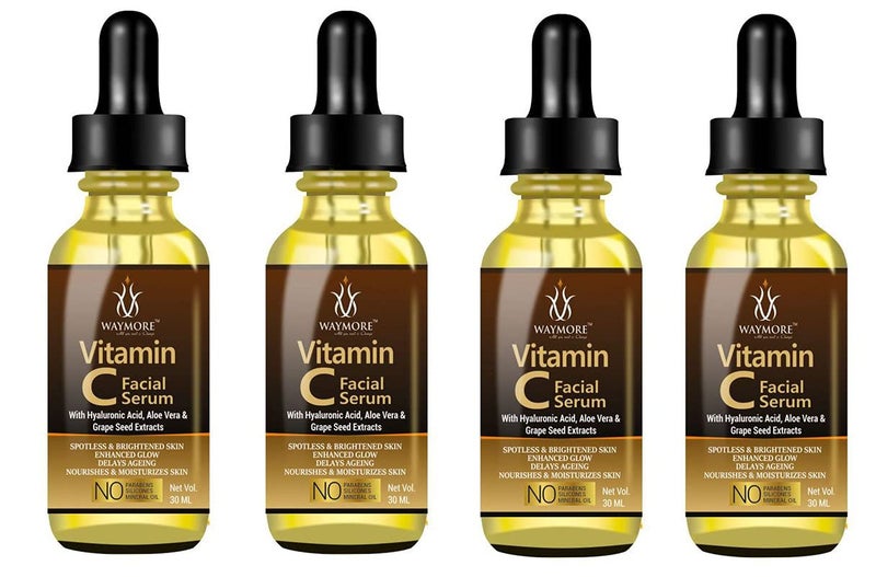 WAYMORE Vitamin C Serum for Face for Glowing Skin Pigmentation Skin Brightening Antiageing Antiwrinkles Acnespots Agespots 120ml Pack of 430ml each - Image 1