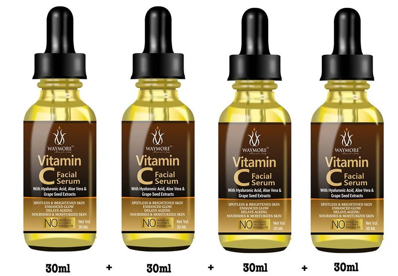 WAYMORE Vitamin C Serum for Face for Glowing Skin Pigmentation Skin Brightening Antiageing Antiwrinkles Acnespots Agespots 120ml Pack of 430ml each - Image 2