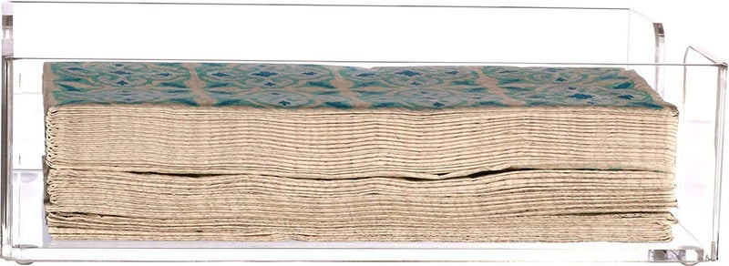 Cq acrylic حامل مناديل الضيوف من الأكريليك Cq، 9"x 5.5" حامل مناديل العشاء الشفاف، حامل مناشف اليد للحمام، صينية تخزين مناديل الضيوف للحمام، المطبخ، الحفلات، الزفاف، الفعاليات، مطعم الفندق - Image 4
