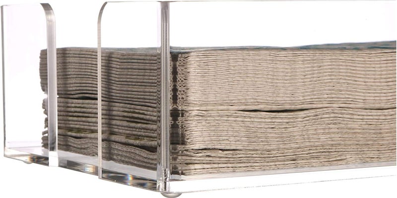Cq acrylic حامل مناديل الضيوف من الأكريليك Cq، 9"x 5.5" حامل مناديل العشاء الشفاف، حامل مناشف اليد للحمام، صينية تخزين مناديل الضيوف للحمام، المطبخ، الحفلات، الزفاف، الفعاليات، مطعم الفندق - Image 5