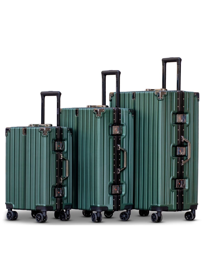 ZAAPPY Prosp Lightweight Aluminum Frame Unbreakable Fashion Travel Trolley Luggage 3Pcs Set, 20/24/28 Inch Polycarbonate Hard Shell Suitcase with 4 Quiet 360° Double Spinner Wheels - Image 1