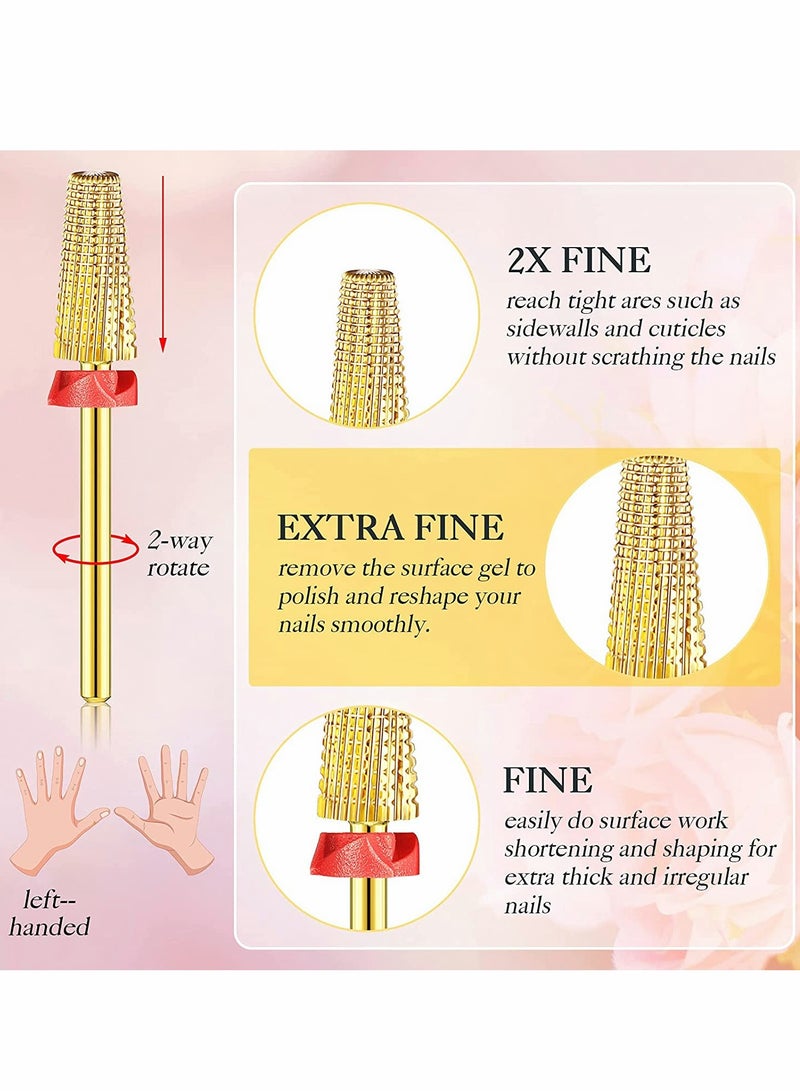 Carbide Nail Drill Bit, 3/32 Inch Nail Bit for Fast Remove Acrylic Gel Nail, Multi-Function Tapered Shaping Nail Drill (3 Pieces) - Image 2