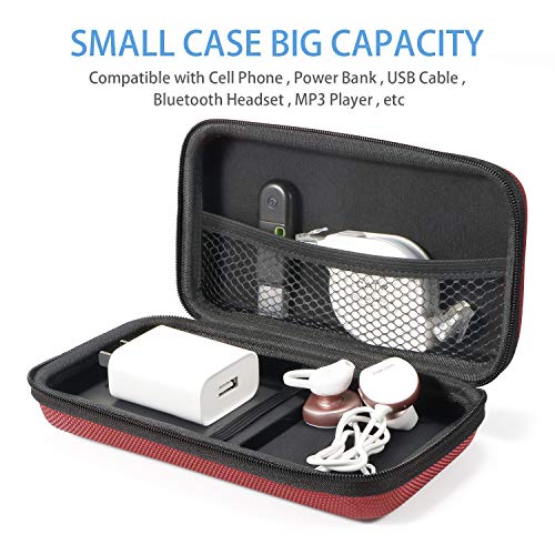 GLCON 3 Colors Hard EVA Protective Case Portable Storage Case for Charging Cable, Power Bank, Hard Drive, Cell Phone, External Battery - Small Travel Case Mesh Inner Pocket + Zipper Enclosure - Image 2