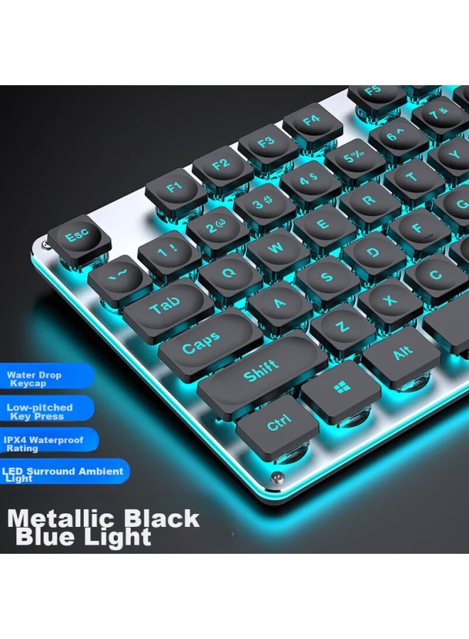 Eweadn Gx710s Mechanical-feel Wired Keyboard, Wireless Office Desktop Computer Laptop, Ultra-thin Low-profile Membrane, Business Typing Gaming Keyboard Peripherals - Image 1