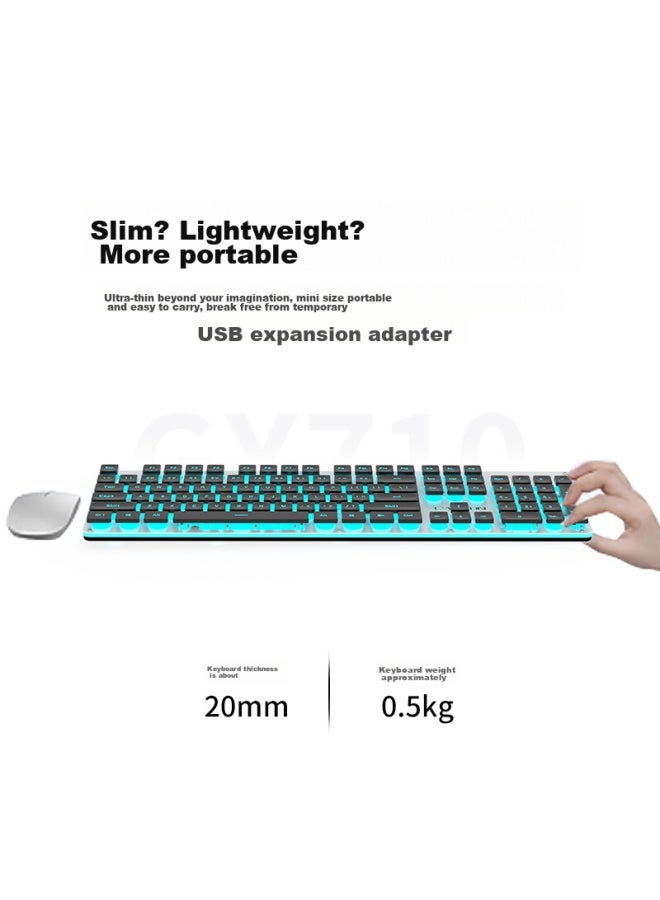Eweadn Gx710s Mechanical-feel Wired Keyboard, Wireless Office Desktop Computer Laptop, Ultra-thin Low-profile Membrane, Business Typing Gaming Keyboard Peripherals - Image 3