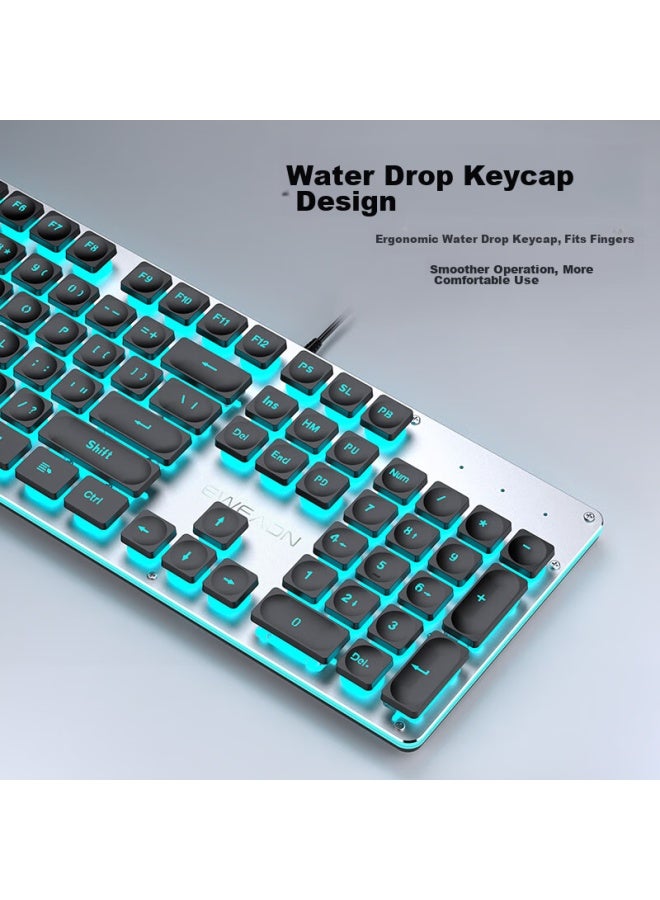 Eweadn Gx710s Mechanical-feel Wired Keyboard, Wireless Office Desktop Computer Laptop, Ultra-thin Low-profile Membrane, Business Typing Gaming Keyboard Peripherals - Image 2